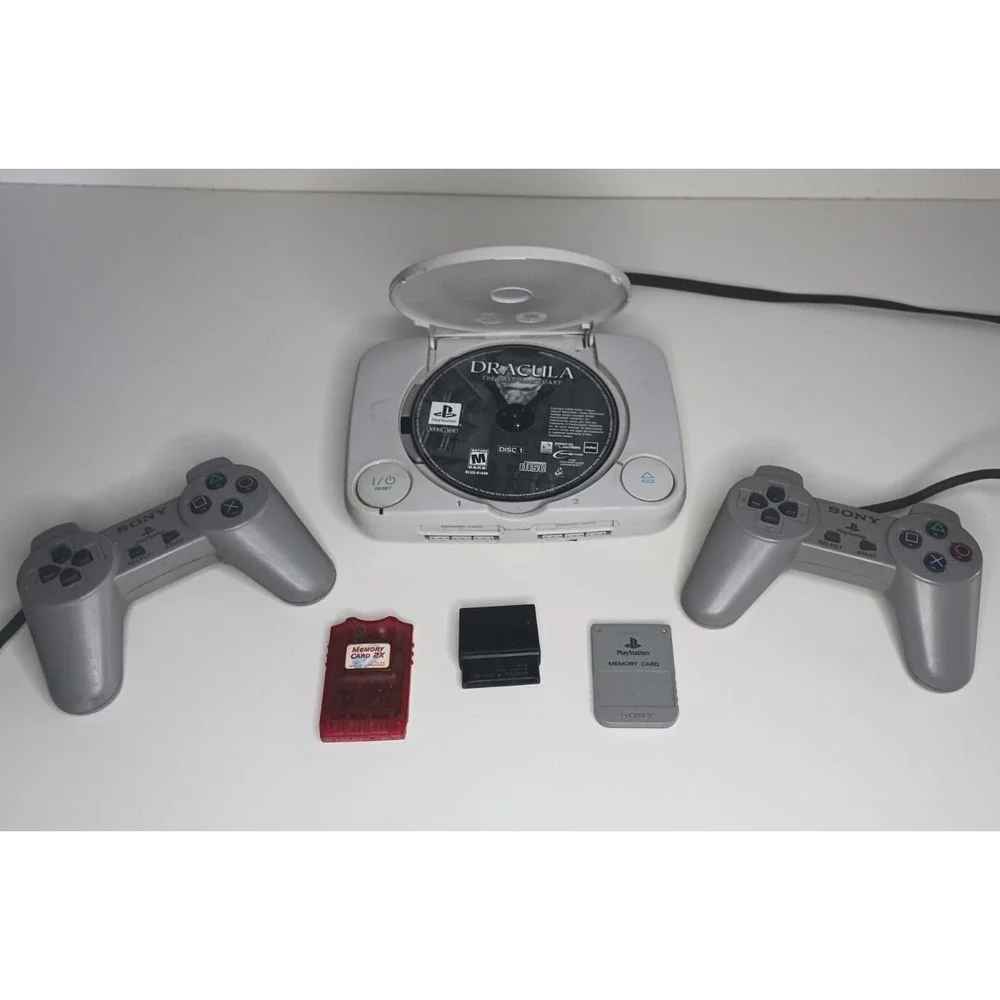 Sony Playstation PS One Video Game Console-Dracula Last Sanctuary-2 Controllers